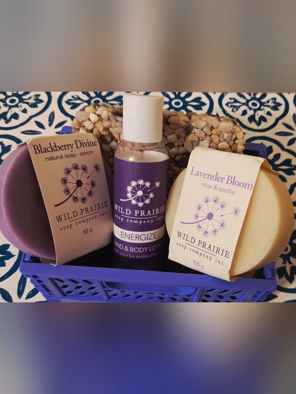 Wild Prarie Soap And Lotion Gift Set With Stone Soap Dish - Basket Included